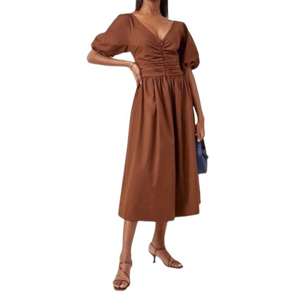 STAUD Brown Midi Dress - Picture 4 of 10